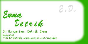 emma detrik business card